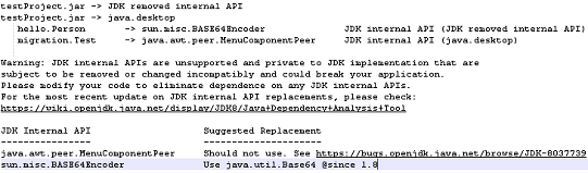 Static analysis output